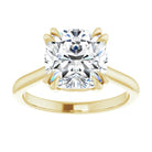 14K Yellow 9 mm Cushion Solitaire Engagement Ring Mounting