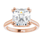 14K Rose 9 mm Asscher Solitaire Engagement Ring Mounting