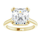 14K Yellow 9 mm Asscher Solitaire Engagement Ring Mounting