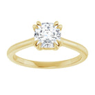 14K Yellow 6 mm Cushion Solitaire Engagement Ring Mounting