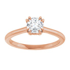 14K Rose 5 mm Cushion Solitaire Engagement Ring Mounting