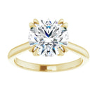 14K Yellow 9 mm Round Solitaire Engagement Ring Mounting