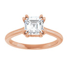 14K Rose 6 mm Asscher Solitaire Engagement Ring Mounting