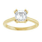 14K Yellow 6 mm Asscher Solitaire Engagement Ring Mounting