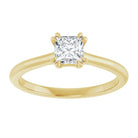 14K Yellow 4.5 mm Square Solitaire Engagement Ring Mounting