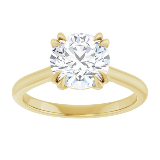 14K Yellow 8 mm Round Solitaire Engagement Ring Mounting