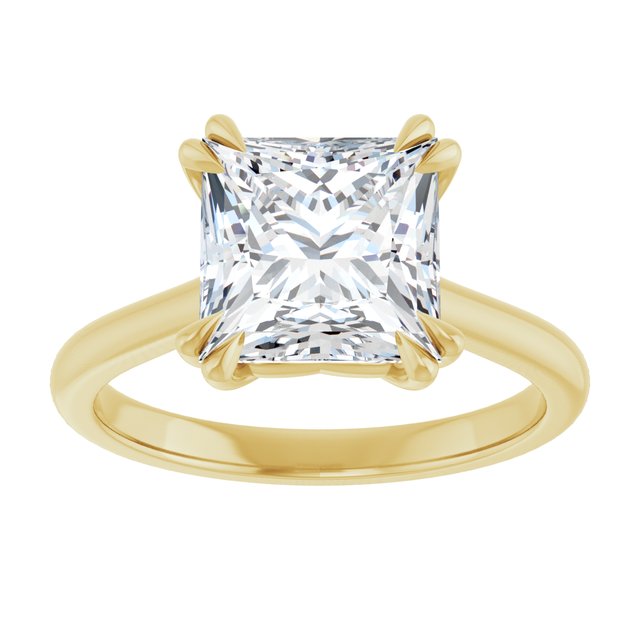 14K Yellow 8 mm Square Solitaire Engagement Ring Mounting