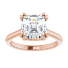 14K Rose 8 mm Asscher Solitaire Engagement Ring Mounting