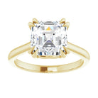 14K Yellow 8 mm Asscher Solitaire Engagement Ring Mounting