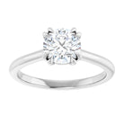 14K White 6.5 mm Round Solitaire Engagement Ring Mounting