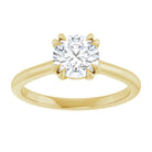 14K Yellow 6.5 mm Round Solitaire Engagement Ring Mounting