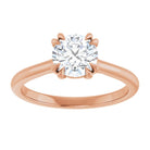 14K Rose 6.5 mm Round Solitaire Engagement Ring Mounting