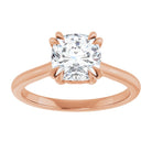 14K Rose 7 mm Cushion Solitaire Engagement Ring Mounting