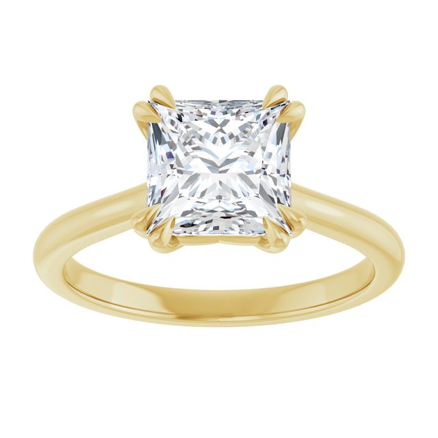 14K Yellow 7 mm Square Solitaire Engagement Ring Mounting