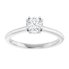 14K White 5.2 mm Round Solitaire Engagement Ring Mounting