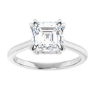 14K White 7 mm Asscher Solitaire Engagement Ring Mounting