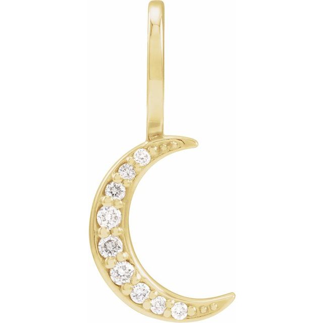 14K Rose .07 CTW Natural Diamond Crescent Moon Charm/Pendant