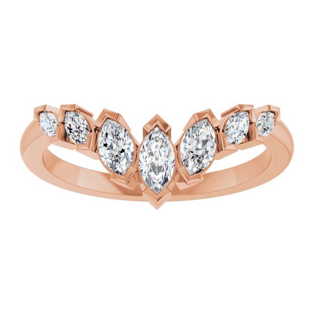 Marquise Diamond Contour Band in Rose Gold