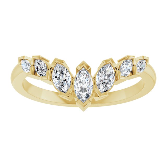 Marquise Diamond Contour Band in Yellow Gold