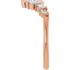 Side View of Marquise Diamond Contour Band in Rose Gold