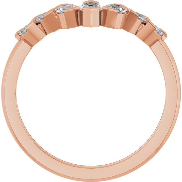 Side View of Marquise Diamond Contour Band in Rose Gold