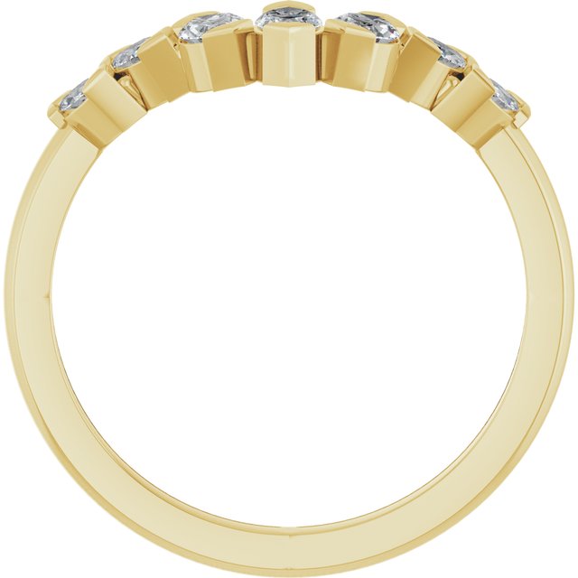 Side View of Marquise Diamond Contour Band in Yellow Gold