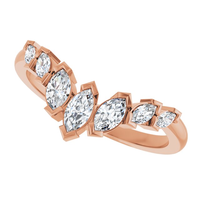 Marquise Diamond Contour Ring in Rose Gold