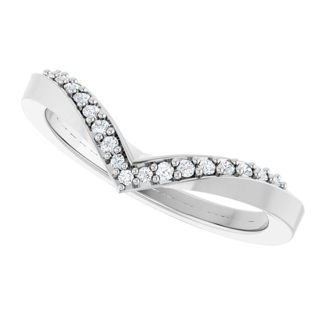 Curved Diamond Contour Ring in White Gold