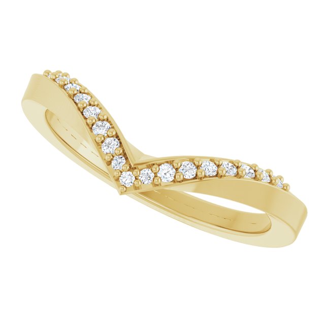 Curved Diamond Contour Ring in Yellow Gold