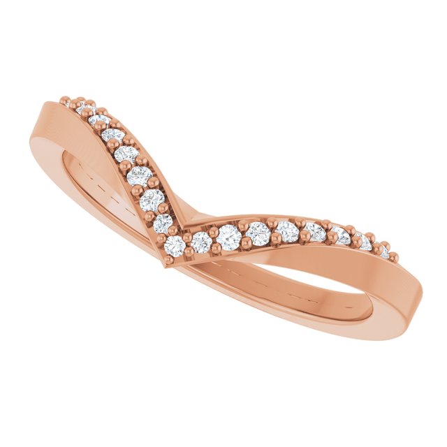 Curved Diamond Contour Ring in Rose Gold