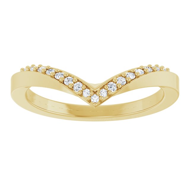 Curved Diamond Contour Band in Yellow Gold