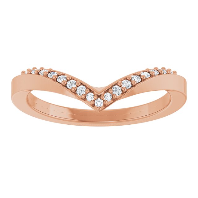 Curved Diamond Contour Band in Rose Gold