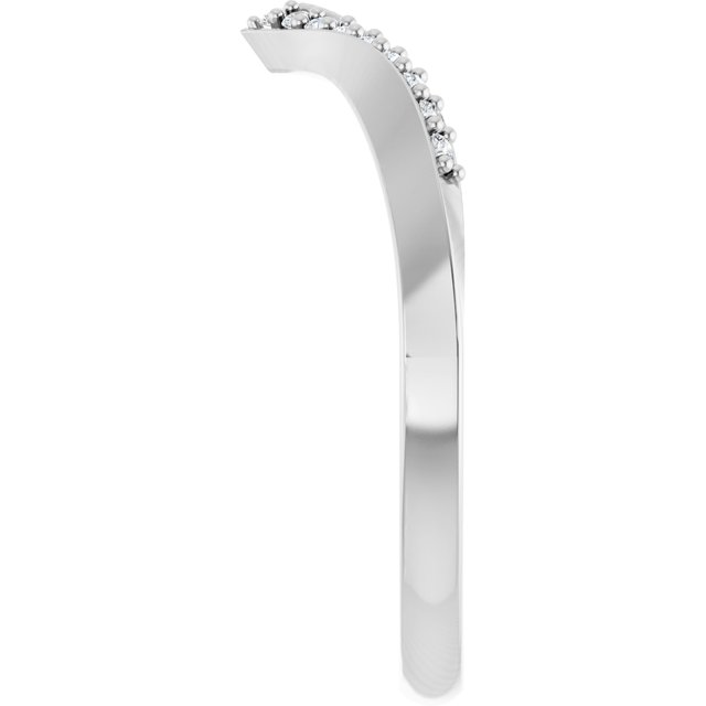 Side View of Curved Diamond Contour Band in White Gold