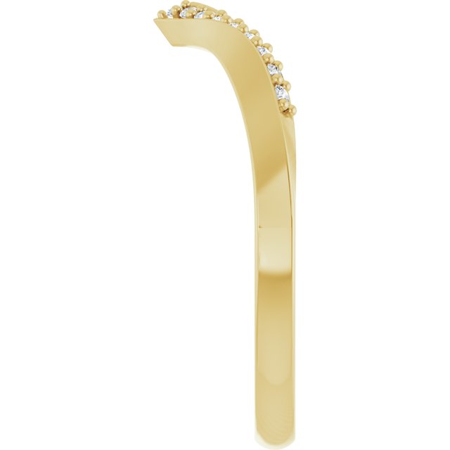 Side View of Curved Diamond Contour Band in Yellow Gold