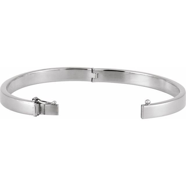 Sterling Silver 6 mm Tube Hinged Bangle 7" Bracelet