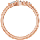 Side View of  Diamond Wave Band in Rose Gold