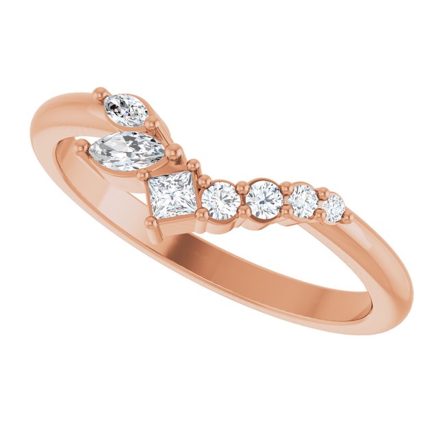 Diamond Wave Ring in Rose Gold