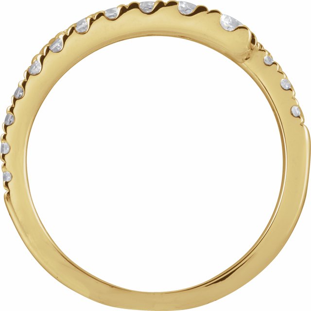 Side View of a Diamond Bypass Ring in Yellow Gold