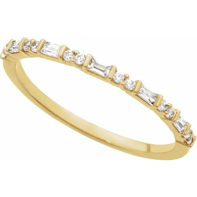 14K yellow gold Shorty Stackable Diamond Band