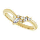 Asymmetrical Diamond Cluster Ring in Yellow Gold