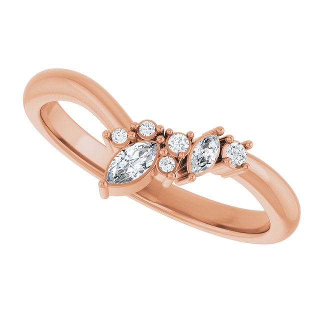 Asymmetrical Diamond Cluster Ring in Rose Gold