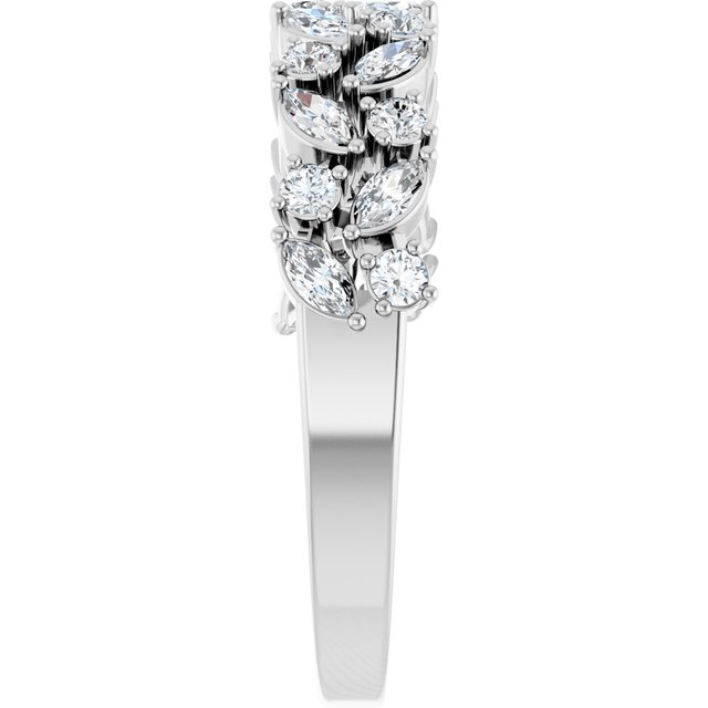 Side View of a the Garland Diamond Band in White Gold