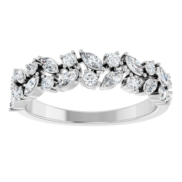 Garland Diamond Band in White Gold