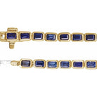 14K Yellow Lab-Grown Blue Sapphire Line 7" Bracelet