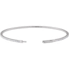 14K White 2 CTW Natural Diamond Flexible Bangle 7" Bracelet