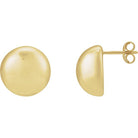 14K Yellow 15 mm Domed Earrings