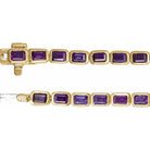 14K Yellow Natural Amethyst Line 7" Bracelet