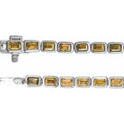 14K White Natural Citrine Line 7" Bracelet