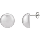 Sterling Silver 15 mm Domed Earrings