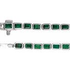 14K White Natural Tsavorite Garnet Line 7" Bracelet 